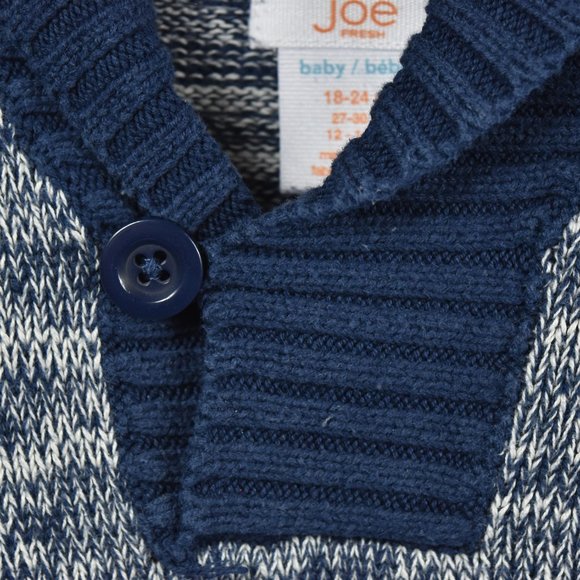 Blue and cream mixed knit sweater 18-24m - Picture 5 of 6